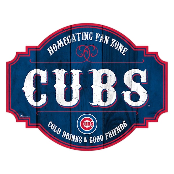 Fan Creations 12 in. Homegating Tavern Chicago Cubs Wood Sign - 7846118539