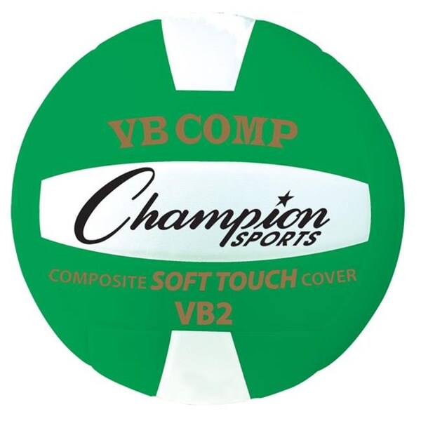 Champion Sports Champion Sports VB2GN 8.25 in. VB Pro Comp Series Volleyball; Green & White - VB2GN