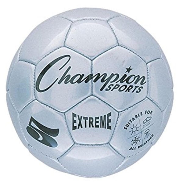 Champion Sports 3 Size Extreme Series Soccer Ball - Silver - CHSEX3SL