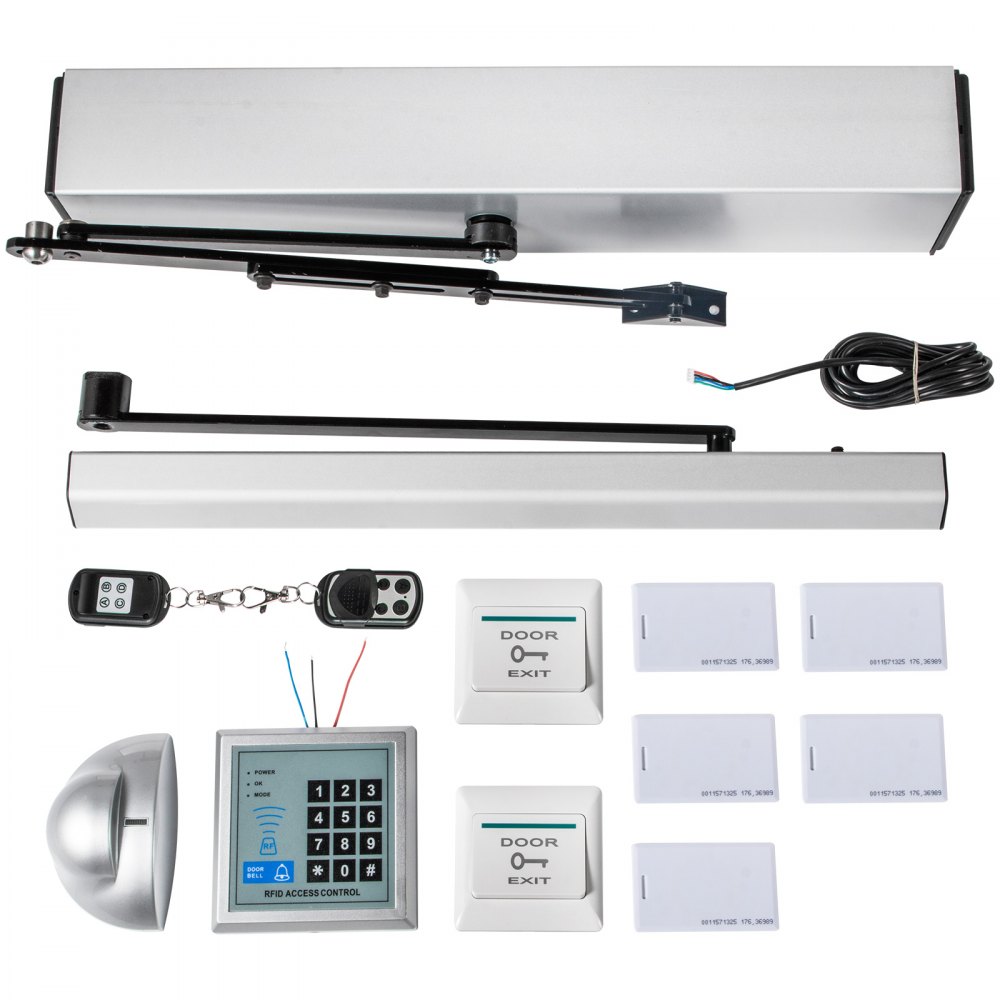 VEVOR Automatic Door Opener 110-240V, Handicap Door Opener 22 Lbs, Automatic Swing Door Opener 50 W Swing Door Opener 120 Degrees Adjustable Aluminum Alloy and Stainless Steel Electric Door Opener - LBKMJZDKMTJ000001V1