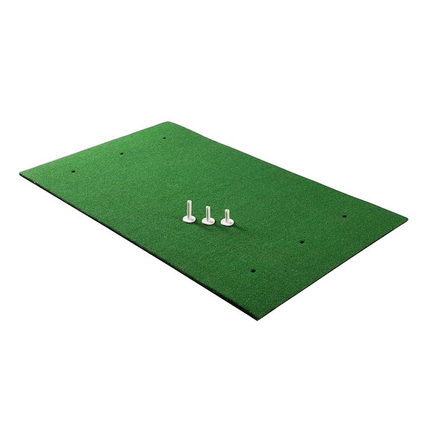 Wakeman Golf Hitting Mat - 5x3-Foot Artificial Turf with 3 Rubber Tees and 6 Teeing Positions by - 80-FIT1007