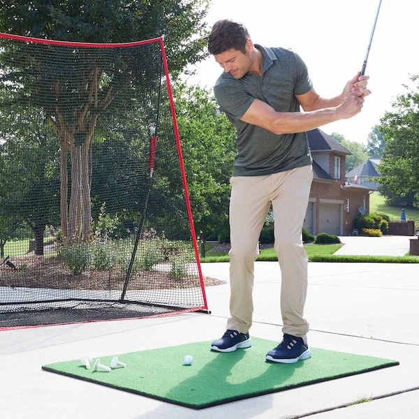Wakeman Golf Hitting Mat - 5x3-Foot Artificial Turf with 3 Rubber Tees and 6 Teeing Positions by - 80-FIT1007