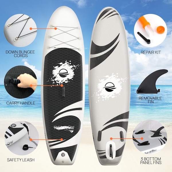Serenelife Free Flow Paddleboard Sup - Stand Up Water Paddle-Board 10 ft Ft. - SLSUPB06
