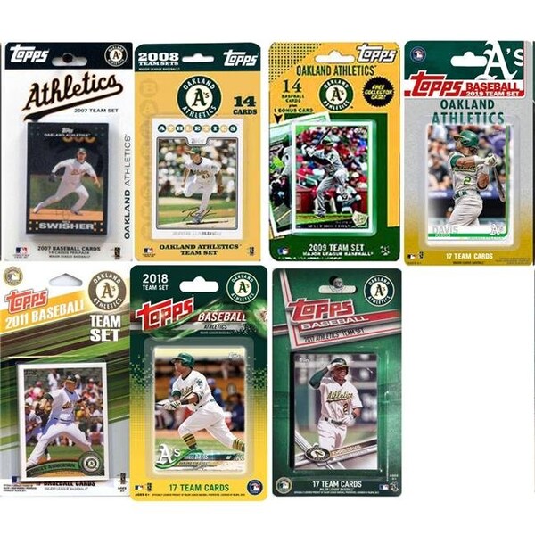 Williams & Son Saw & Supply C&I Collectables AS719TS MLB Oakland Athletics 7 Different Licensed Trading Card Team Sets - AS719TS