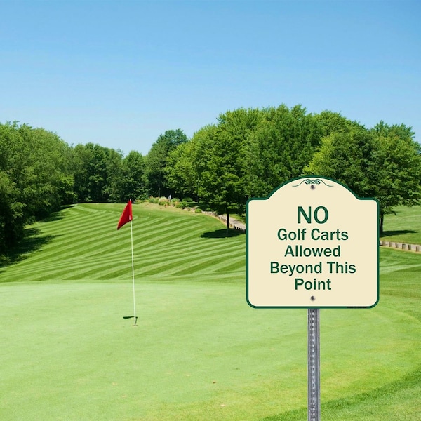Signmission Designer Series-Golf Cart Parking Only Tan & Green Heavy-Gauge Aluminum - A-DES-TG-1818-9839