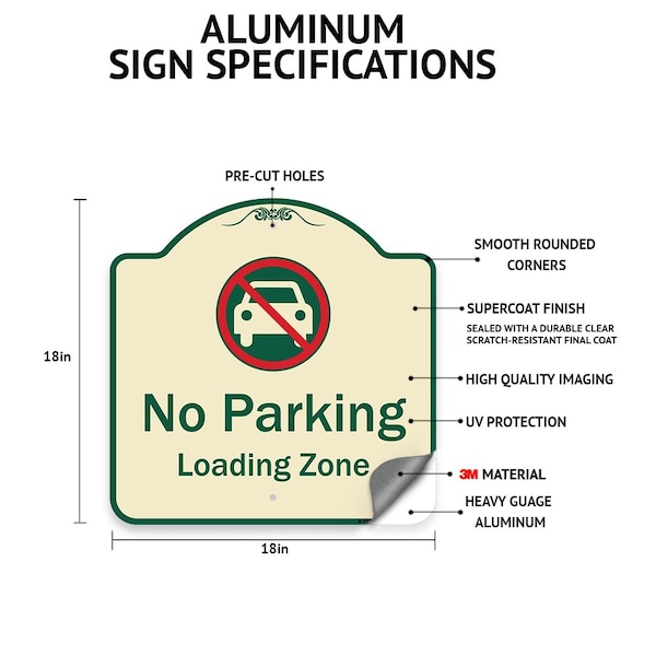 Signmission Designer Series-Golf Cart Parking Only Tan & Green Heavy-Gauge Aluminum - A-DES-TG-1818-9839