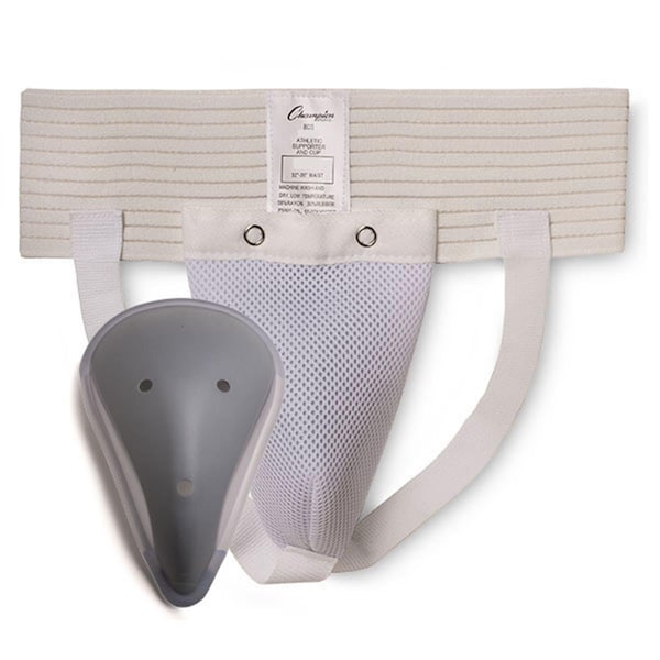 Champion Sports Mens Deluxe Cup & Supporter Set, White - Medium - 10CSMD