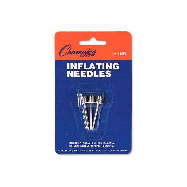 Champion Sports Inflating Needles for Electric Pump - Nickel-Plated - 3 Pack - INB