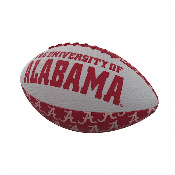Logo Brands Alabama Repeating Mini-Size Rubber Football - 102-93MR-3