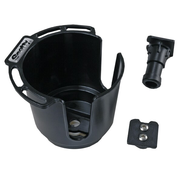 Scotty 311 Drink Holder w/Bulkhead/Gunnel Mount & Rod Holder Post Mount-Black - 311-BK