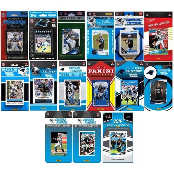 Williams & Son Saw & Supply C&I Collectables PANTHERS1519TS NFL Carolina Panthers 15 Different Licensed Trading Card Team Set - PANTHERS1519TS