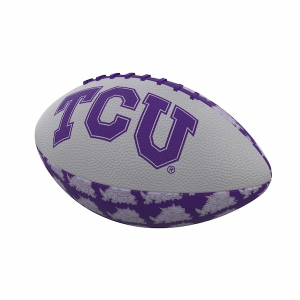 Logo Brands TCU Repeating Mini-Size Rubber Football - 215-93MR-3