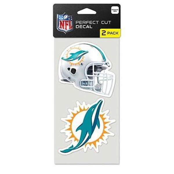 Wincraft Miami Dolphins Decal 4x4 Perfect Cut Set of 2 - 3208547573