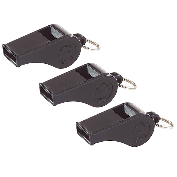 Martin Sports Black Plastic Whistles, PK36 - MASP20-3
