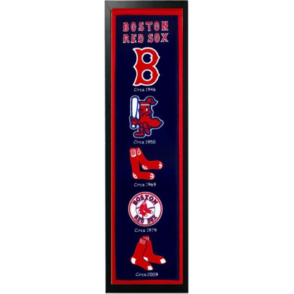 Teamlogos Boston Red Sox Logo History Felt Banner - 14 x 37 in. - TE3495091