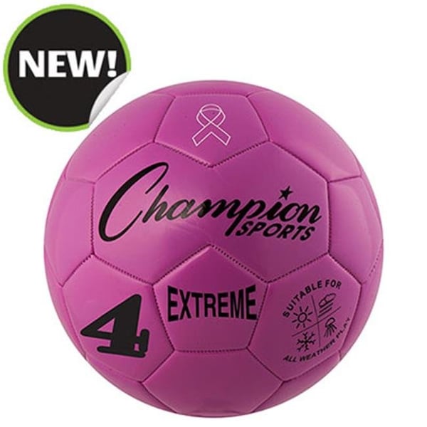 Champion Sports Champion Sports EX4PK 8.25 in. Extreme Series Size 4 Soccer Ball; Pink - EX4PK