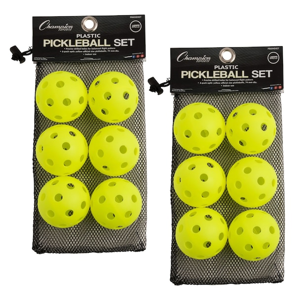 Champion Sports Recreational Indoor Pickleball Set, 6 Per Set, 2PK - PB6INDSET