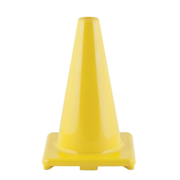 Champion Sports 12 in. Hi Visibility Flexible Vinyl Cone - Bright Yellow - CHSC12YL