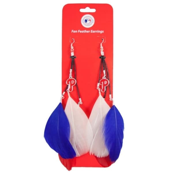 Little Earth Philadelphia Phillies Team Color Feather Earrings - 8669915350