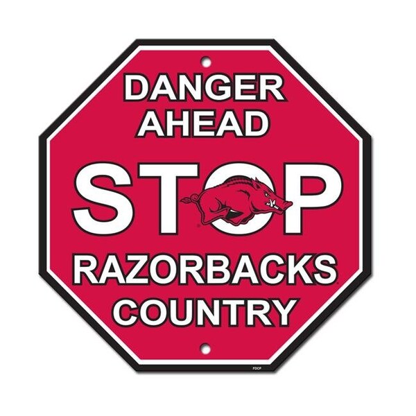 Fremont Die Consumer Products Inc Arkansas Razorbacks Sign 12x12 Plastic Stop Style Special Order - 2324550504