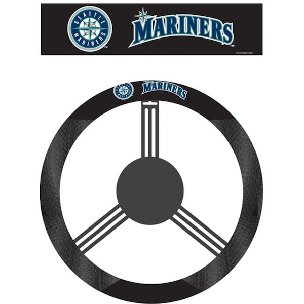 Fremont Die Consumer Products Inc Fremont Die 68512 Poly-Suede Steering Wheel Cover - Seattle Mariners - 68512