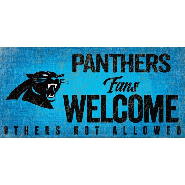 Fan Creations Carolina Panthers Wood Sign Fans Welcome 12x6 - 7846015255