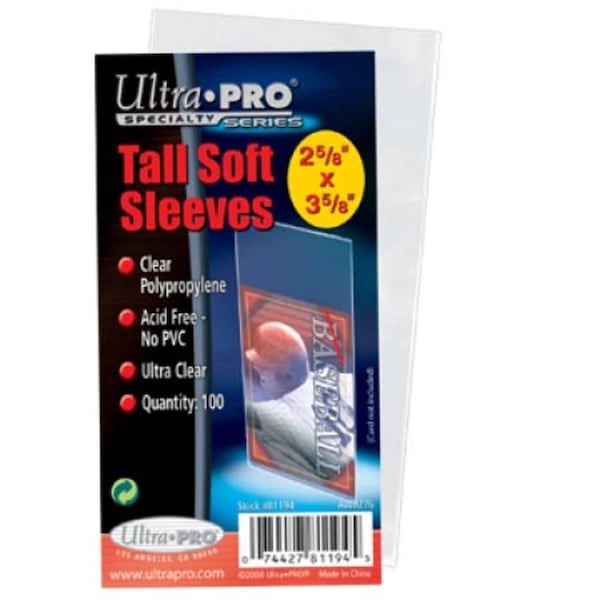Bookazine Ultra Pro 81136 Card Sleeve - Tall, 100PK - TI3358040