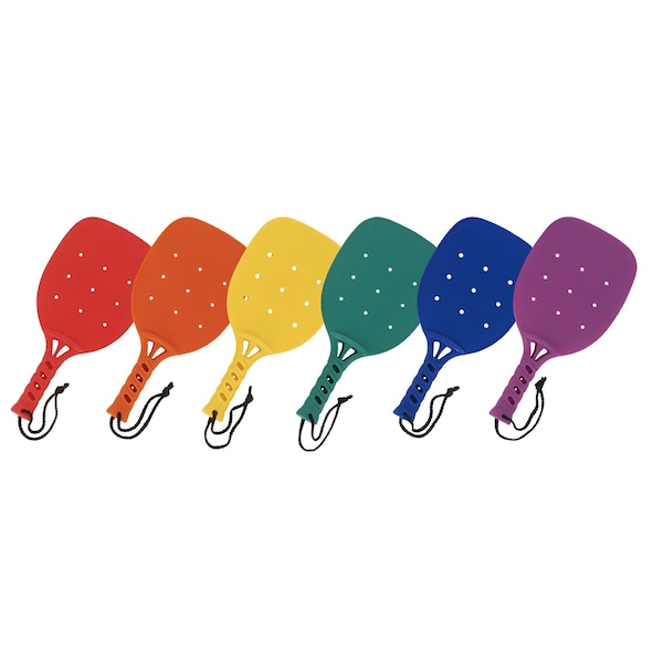 Champion Sports Plastic Paddleball Rackets, Set of 6 Assorted Colors - MRSET