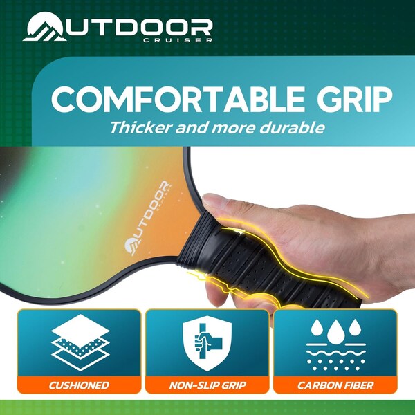 Outdoorcruiser Outdoor Cruiser Pickleball Paddle Set, USAPA Approved, 2 Paddles, 4 Balls, Grip Tapes, Carry Bag - OCGPKB01