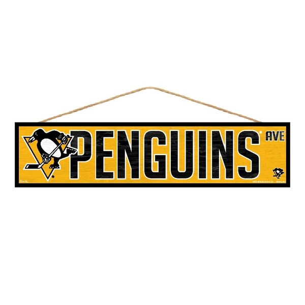 Wincraft Pittsburgh Penguins Sign 4x17 Wood Avenue Design - 3208597462