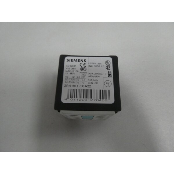 Siemens AUXILIARY TERMINAL AND CONTACT BLOCK - 3RH1911-1GA22