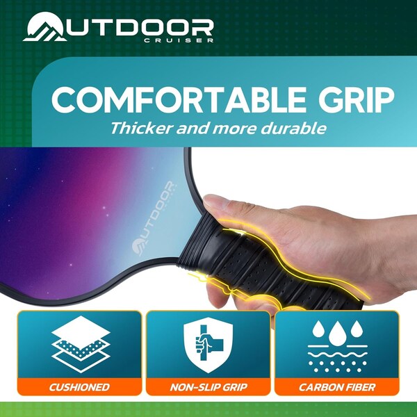 Outdoorcruiser Outdoor Cruiser Pickleball Set, USAPA Approved, Fiberglass Paddles, 2 Rackets, 4 Balls, Carry Bag - OCGPKB02