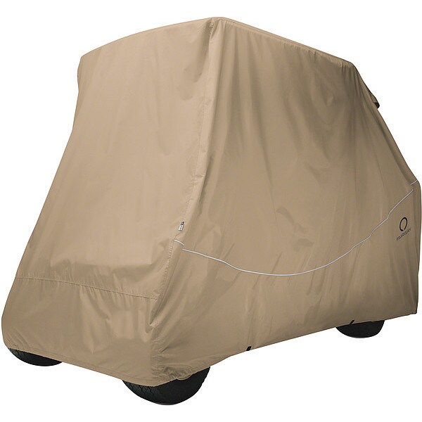 Classic Accessories Golf Cart Cover, Long Roof, 4 person, Khaki - 40-067-015801-RT