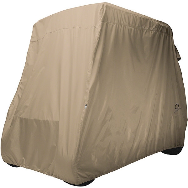 Classic Accessories Golf Cart Cover, Long Roof, 4-Person, Khaki - 40-039-345801-00
