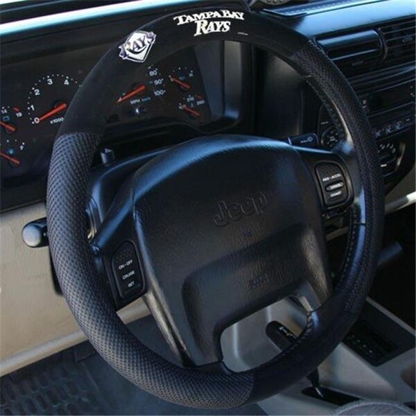 Fremont Die Consumer Products Inc Fremont Die 68530 Poly-Suede Steering Wheel Cover - Tampa Bay Rays - 68530