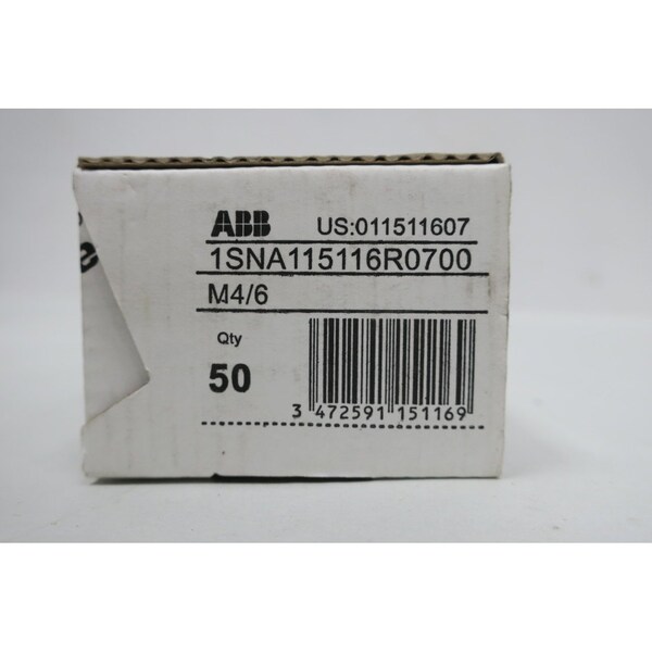 Abb Box Of 50 Din Rail Feed-Through Screw Clamp Terminal And Contact Block - 1SNA115116R0700