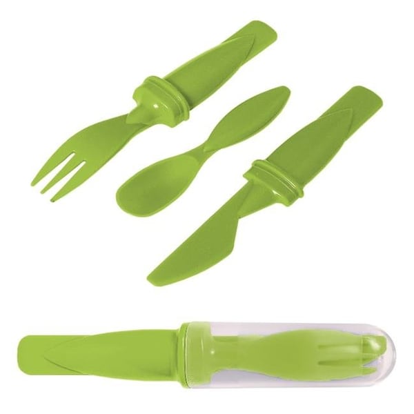 Debco Debco KP6641 Lunch Mate Cutlery Set - Lime Green / Clear  - 12 Pack - KP6641