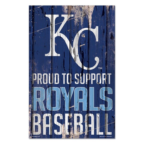 Wincraft Kansas City Royals Sign 11x17 Wood Proud to Support Design - 3208561917
