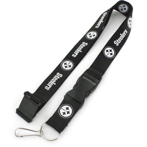 Caseys Pittsburgh Steelers Lanyard Black and White - 6326463621