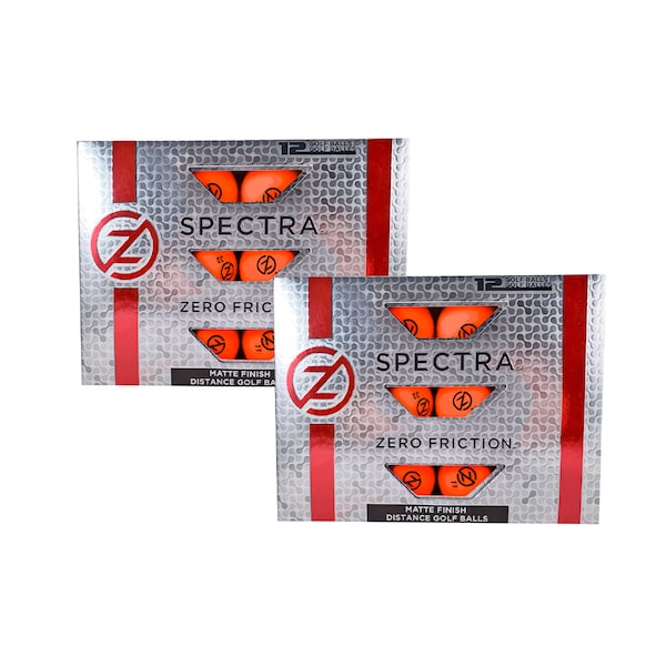 Zero Friction 2 Dozen Spectra Matte Finish Golf Balls, Orange - CC210004