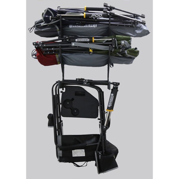 Trapski Versa Deep Profile 2 Slot Plus Base Chair Rack, Charcoal - VERSA-DP2-1-CHL