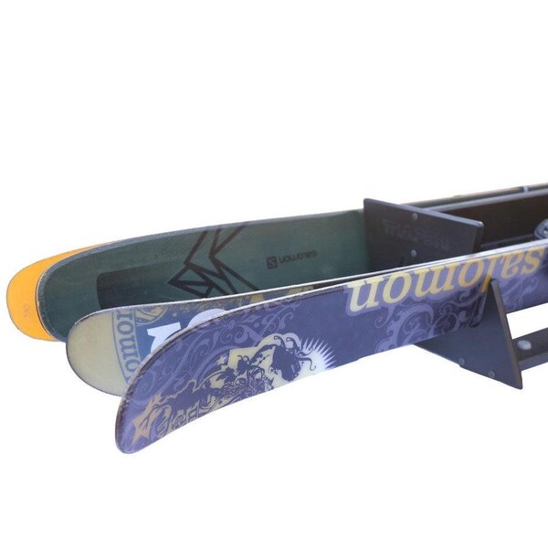 Trapski Double Mobile POWDER Ski and Snowboard Rack, Holds 2 Snowboards or 2 Pairs of Skis, Black - TRAPSKI2P-BLK