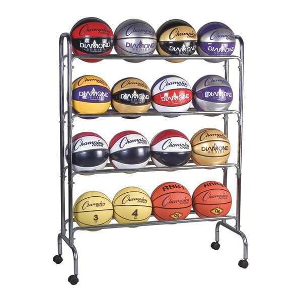 Champion Sports Basketball Cart, 4 tier, 16 ball capacity - BRC4