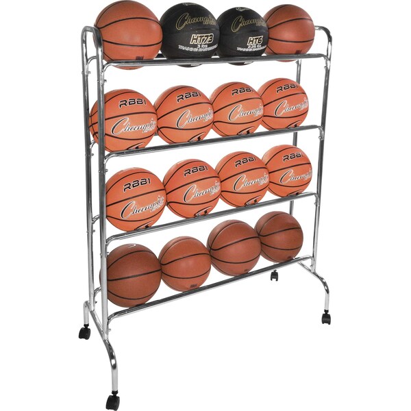 Champion Sports Basketball Cart, 4 tier, 16 ball capacity - BRC4