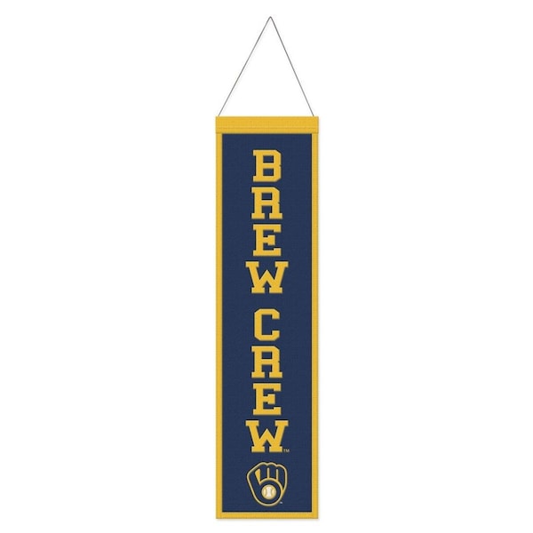 Wraft Fanatics 8 x 32 in. MLB Heritage Slogan Design Milwaukee Brewers Wool Banner - 9416647769