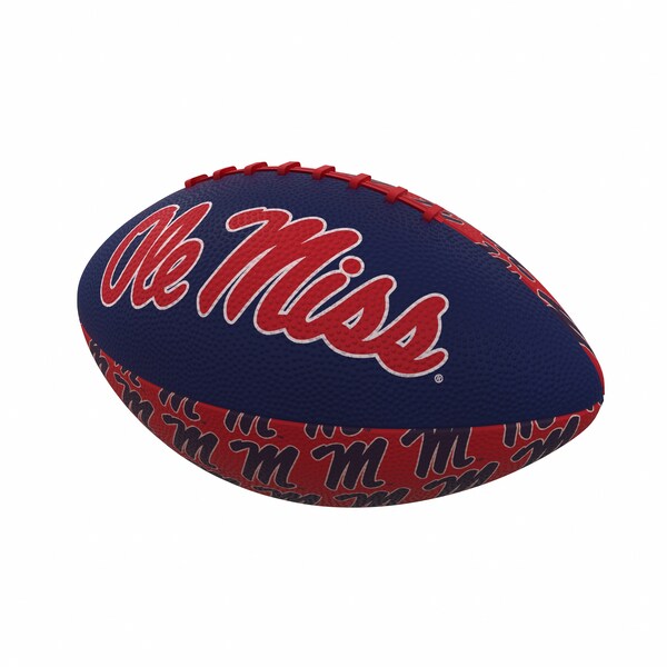 Logo Brands Ole Miss Repeating Mini-Size Rubber Football - 176-93MR-3