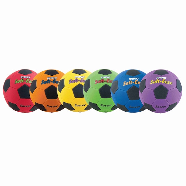 Champion Sports Softeeze Soccer Ball Set, Size 8, Multi Color, Assorted, PK6 - RS3SET