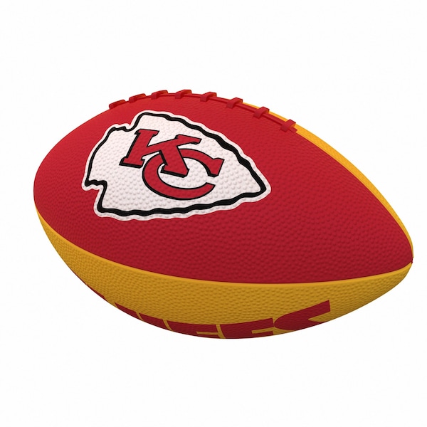 Logo Brands Kansas City Chiefs Pinwheel Logo Junior-Size Rubber Football - 616-93JR-2