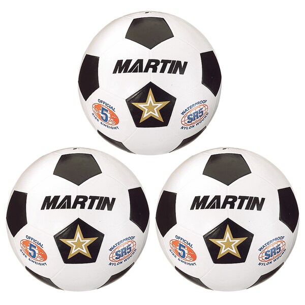 Martin Sports Soccer Ball, Size 5, PK3 - MASSR5W