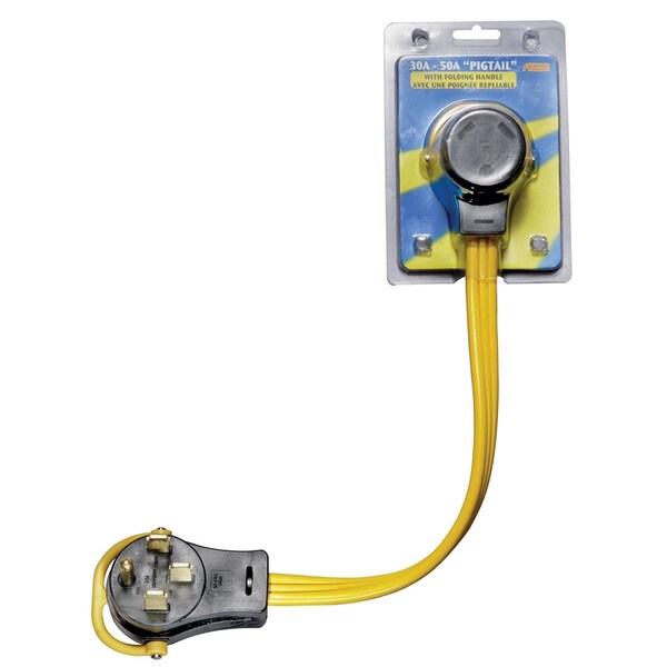 Arcon 18 in. 30 A Female - 50 A Male Flat Wire Pigtail Adapter - ARC-14368